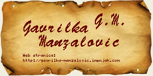 Gavrilka Manzalović vizit kartica